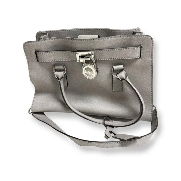 Michael Kors | Bags | Michael Kors Gray Leather Tote Bag  display picture 3